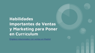 Empleos relacionados con ventas en Madrid