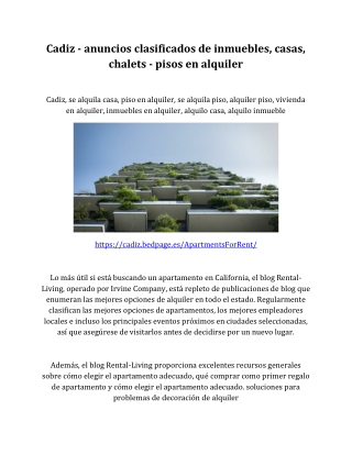 Cadiz - anuncios clasificados de inmuebles, casas, chalets - pisos en alquiler-converted