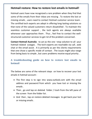Hotmail Restore: How To Restore Lost Emails In Hotmail!