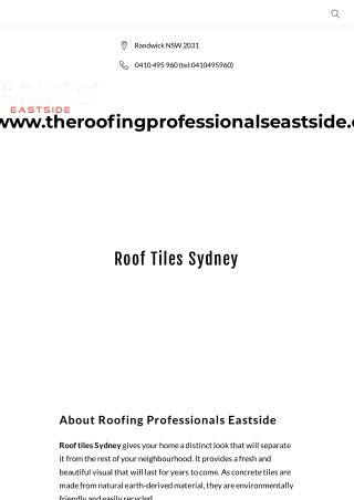Roof tiles Sydney