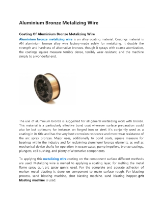 Aluminium Bronze Metalizing Wire-converted