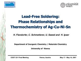 Lead-Free Soldering: Phase Relationships and Thermochemistry of Ag-Cu-Ni-Sn