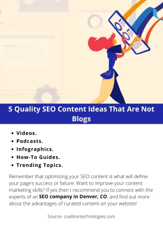 5 Quality SEO Content Ideas That Are Not Blogs