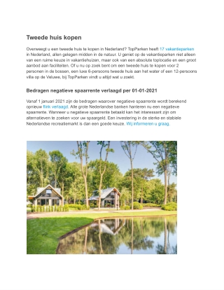Tweede huis kopen