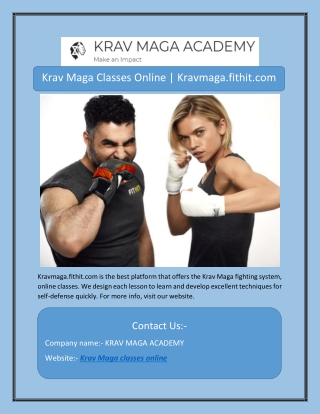 Krav Maga Classes Online | Kravmaga.fithit.com