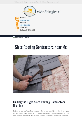 Slate roofing contractors near me