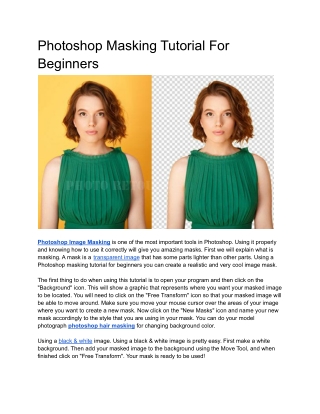 Photoshop Masking Tutorial For Beginners