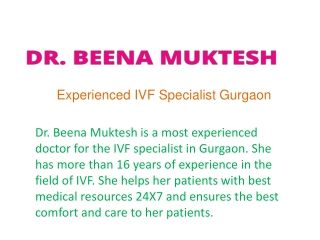 Experienced IVF Specialist Gurgaon