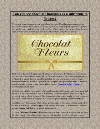Can you see chocolate bouquets as a substitute to flowers