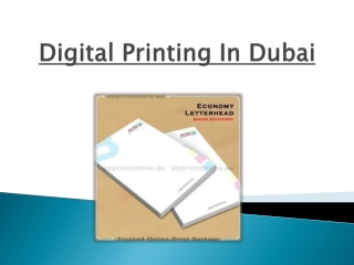 Digital Printing In Dubai – Get High-Quality & Attractive Business Card