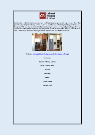 Refacing Cabinet Doors  cabinetrefacingmi.com