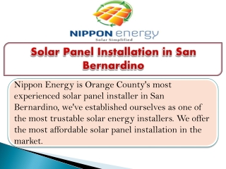 Solar Panel Installation in San Bernardino