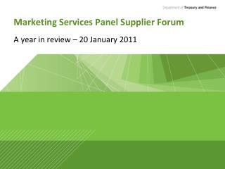 Marketing Services Panel Supplier Forum
