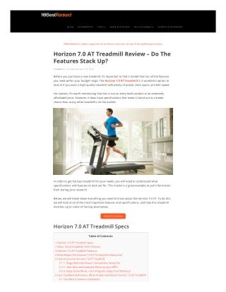 Horizon 7.0 AT Treadmill Review – Do The Features Stack Up?