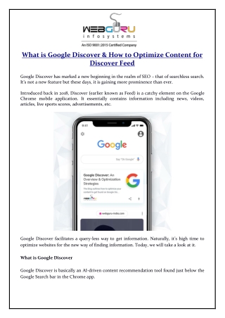 What is Google Discover & How to Optimize Content for Discover Feed