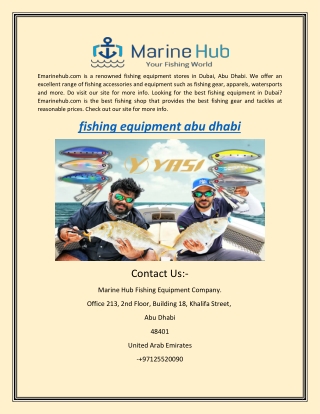 Fishing Accessories Dubai | Emarinehub.com