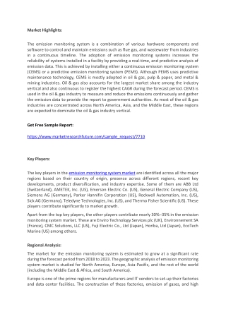 Emission monitoring system market  Trends, Strategy and Forecast to 2027