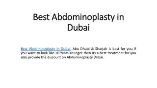 Best abdominoplasty in Dubai