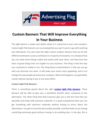 Custom Banners That Will Improve Everything in Your Business