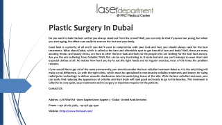 Plastic Surgery In Dubai