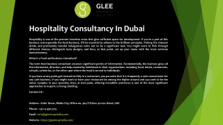 Hospitality Consultancy In Dubai