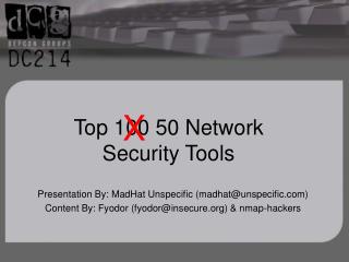 Top 100 50 Network Security Tools