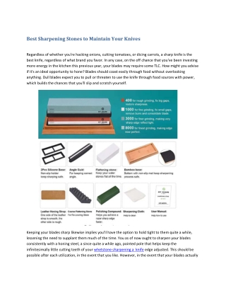 The Best knife sharpeners and stones