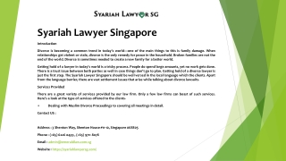 Syariah Lawyer Singapore