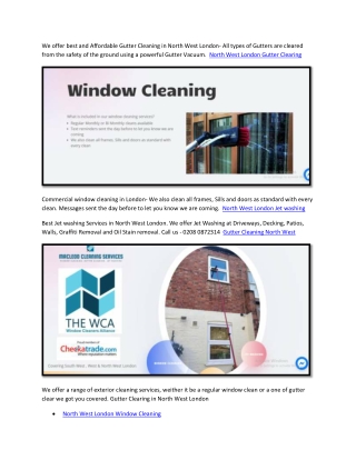 North West London Jet washing