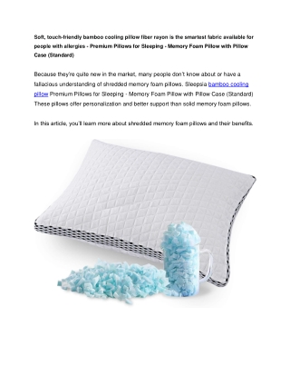 Soft, touch-friendly bamboo cooling pillow fiber rayon is the smartest fabric available for people with allergies