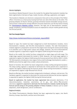 Thermoelectric Modules Market