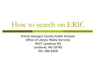 How to search on ERIC