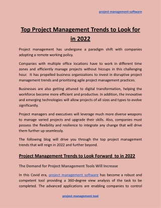 Top Project Management Trends to Look for in 2022