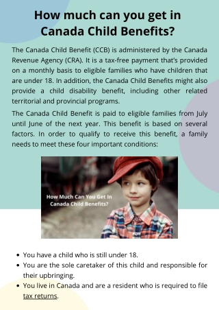 How much can you get in Canada Child Benefits?