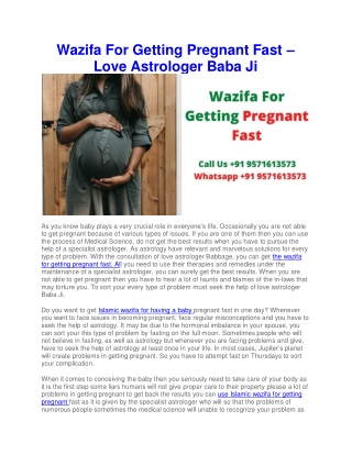 Wazifa For Getting Pregnant Fast – Love Astrologer Baba Ji