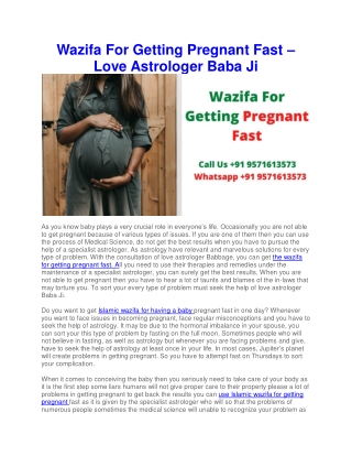 Wazifa For Getting Pregnant Fast – Love Astrologer Baba Ji