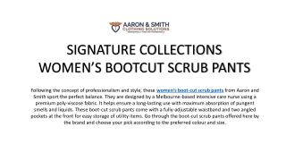 Get Signature Collections Women’s Bootcut Scrub Pants | Aaron&Smith