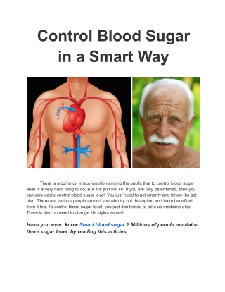 Control Blood Sugar  in a Smart Way