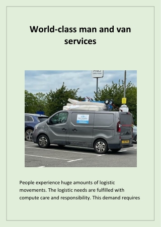 World-class man and van services