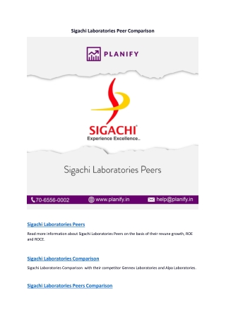 Sigachi Laboratories Comparison