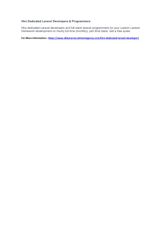 Hire Dedicated Laravel Developers & Programmers