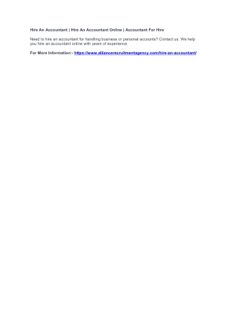 Hire An Accountant | Hire An Accountant Online | Accountant For Hire