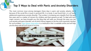 Top 5 Ways to Deal with Panic and Anxiety Disorders