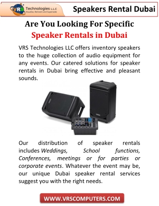 Are You Looking For Specific Speaker Rentals in Dubai