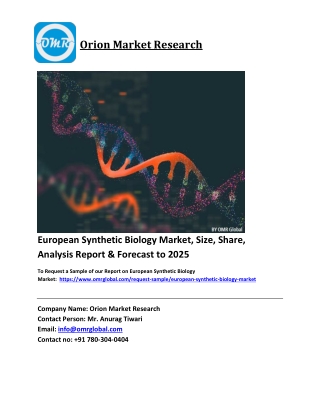 European Synthetic Biology Market Trends, Size, Competitive Analysis and Forecas