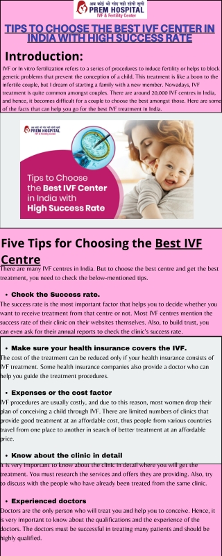 Tips to Choose the Best IVF Center in India with High Success Rate