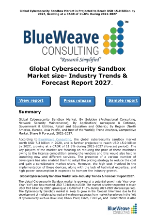 Global Cybersecurity Sandbox Market