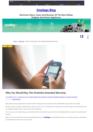 Why You Should Buy The OnsiteGo Extended Warranty