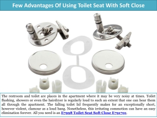 Few Advantages Of Using Toilet Seat With Soft Close