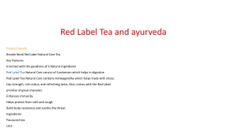 Red Label Tea and ayurveda